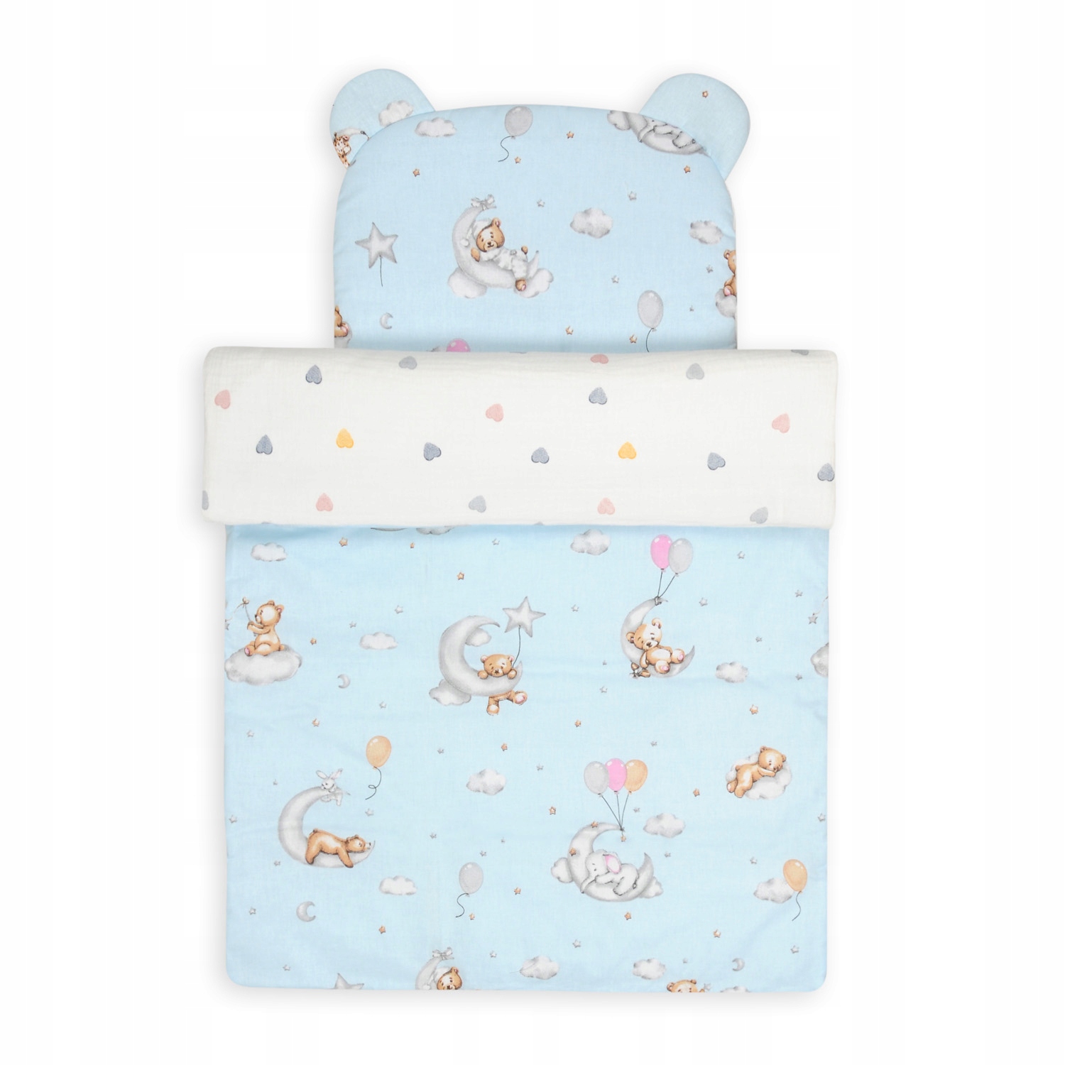 KOMPLET POŚCIELI Z WYPEŁNIENIEM DO GONDOLI WÓZKA KOŁYSKI BAWEŁNA+MUŚLIN Marka Polstrój