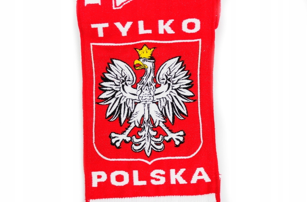 Szalik kibica Polska szal dwustronny dziany kibicowski Reprezentacji Polski Nazwa drużyny Polska
