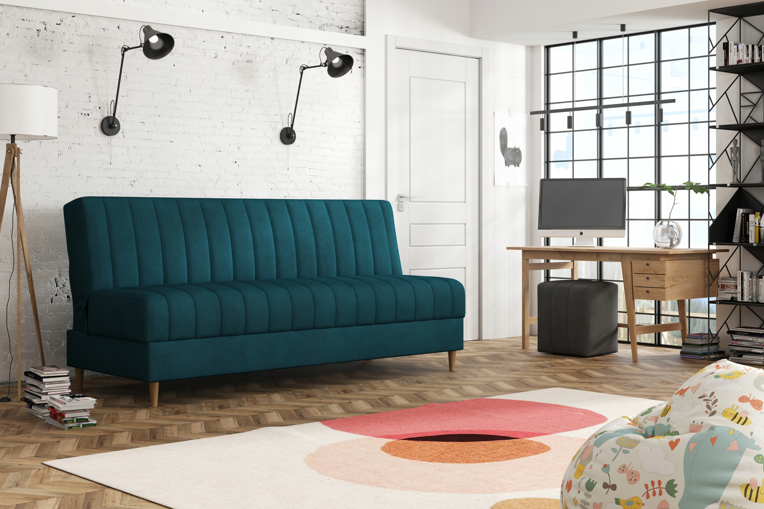 OLA MINI mała klasyczna wersalka z przeszyciami Kolekcja MD-K