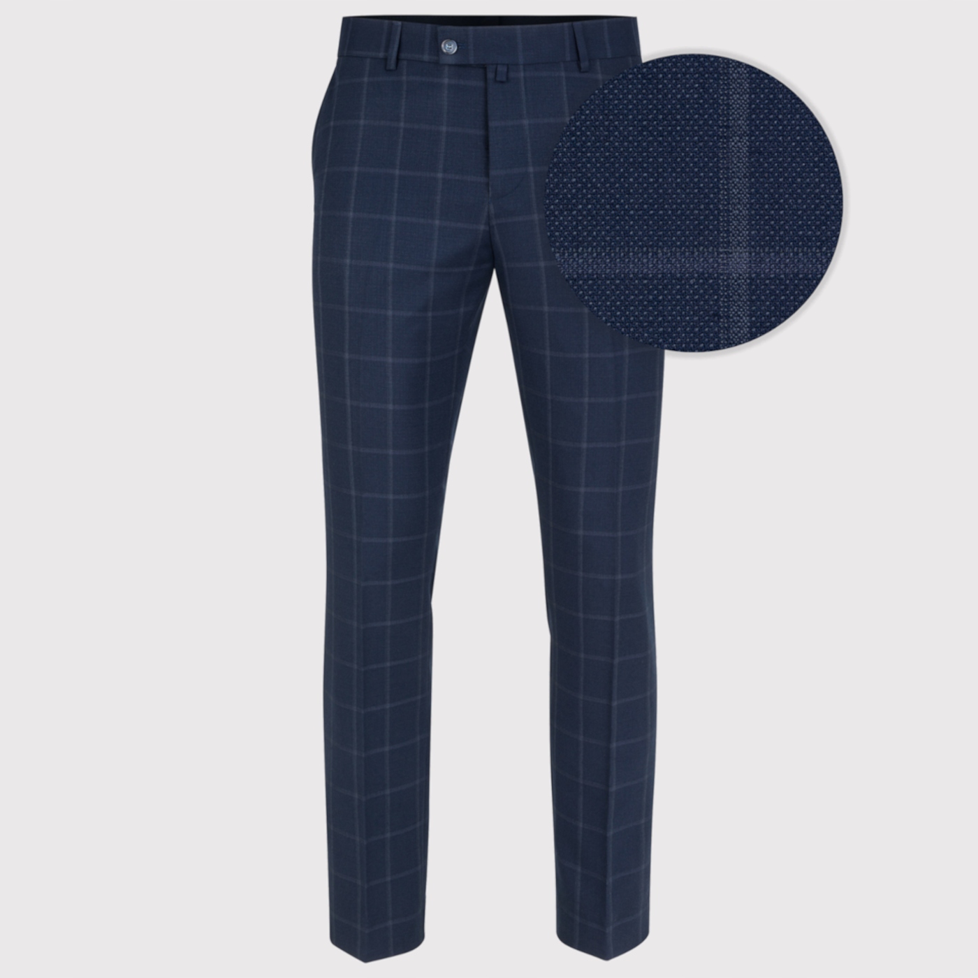 Tmavě modré kostkované oblekové kalhoty Pako Lorente 182/88