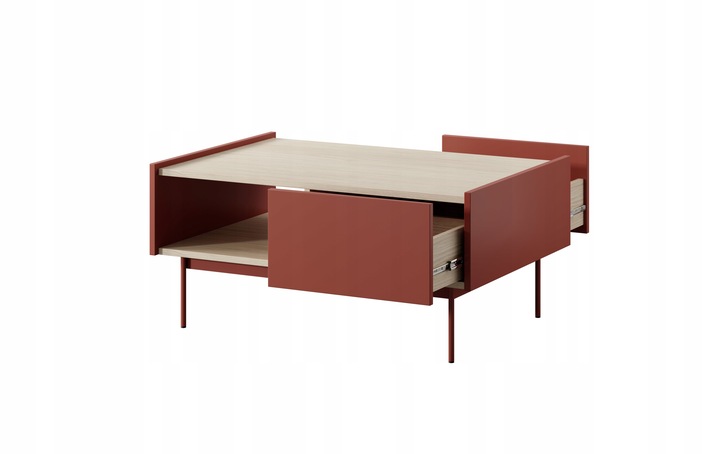 Stolik kawowy COLOR na metalowych nogach ceramic red Marka Piaski