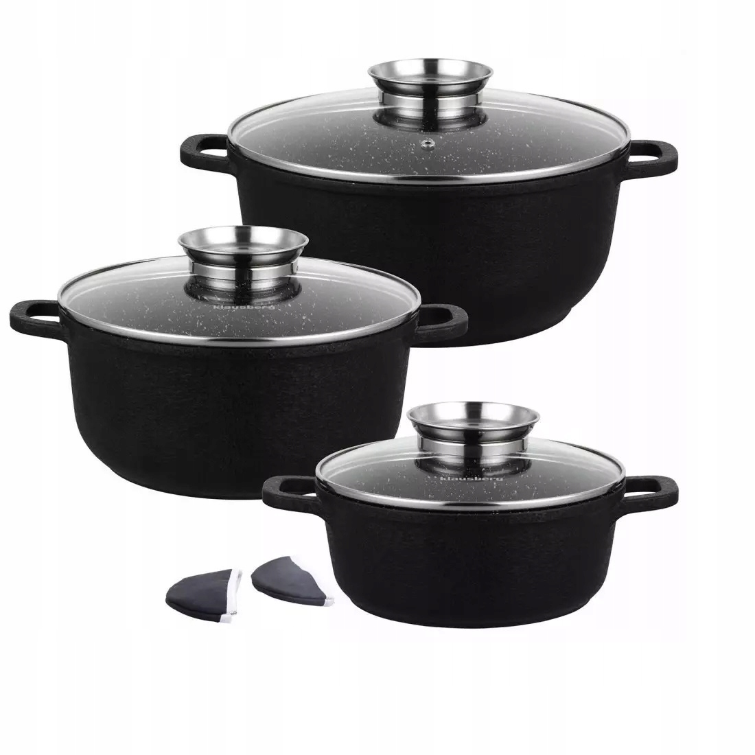 Súprava hrncov Klausberg čierna.