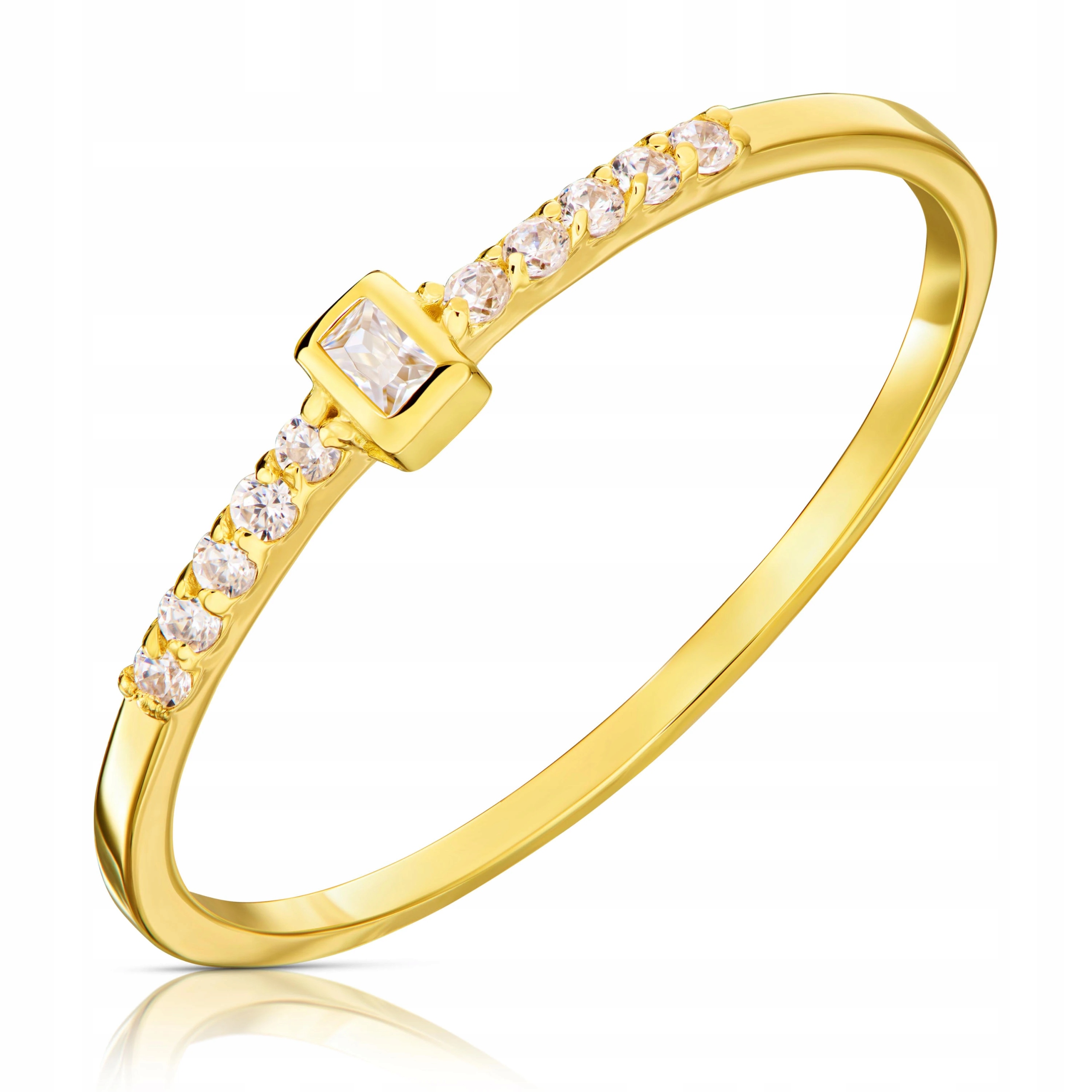 Zlatý Jemný Prstýnek Se Zirkony 585 Tenký Prsten VEL.19