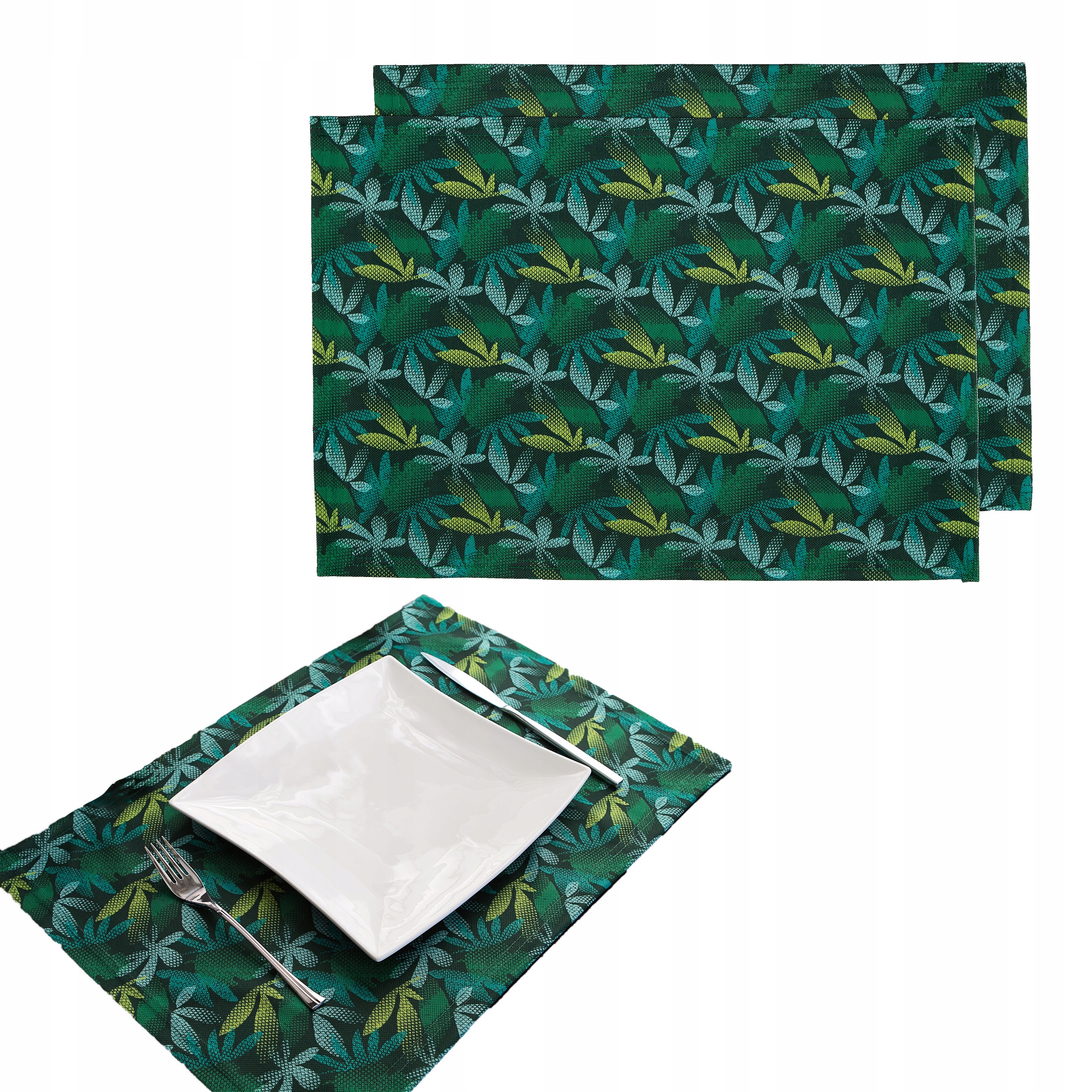

Stołowe podkładki zielone w liście 2 szt. MF127