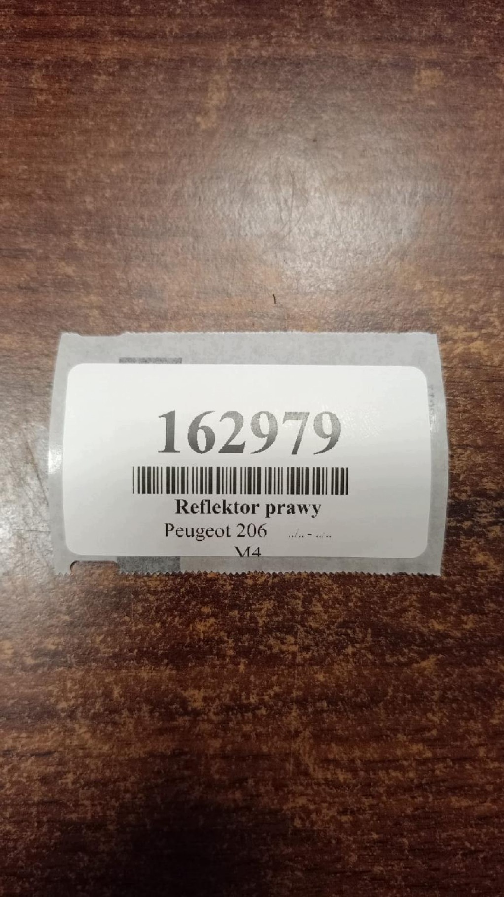 PEUGEOT 206 REFLEKTOR light right front 9640559480