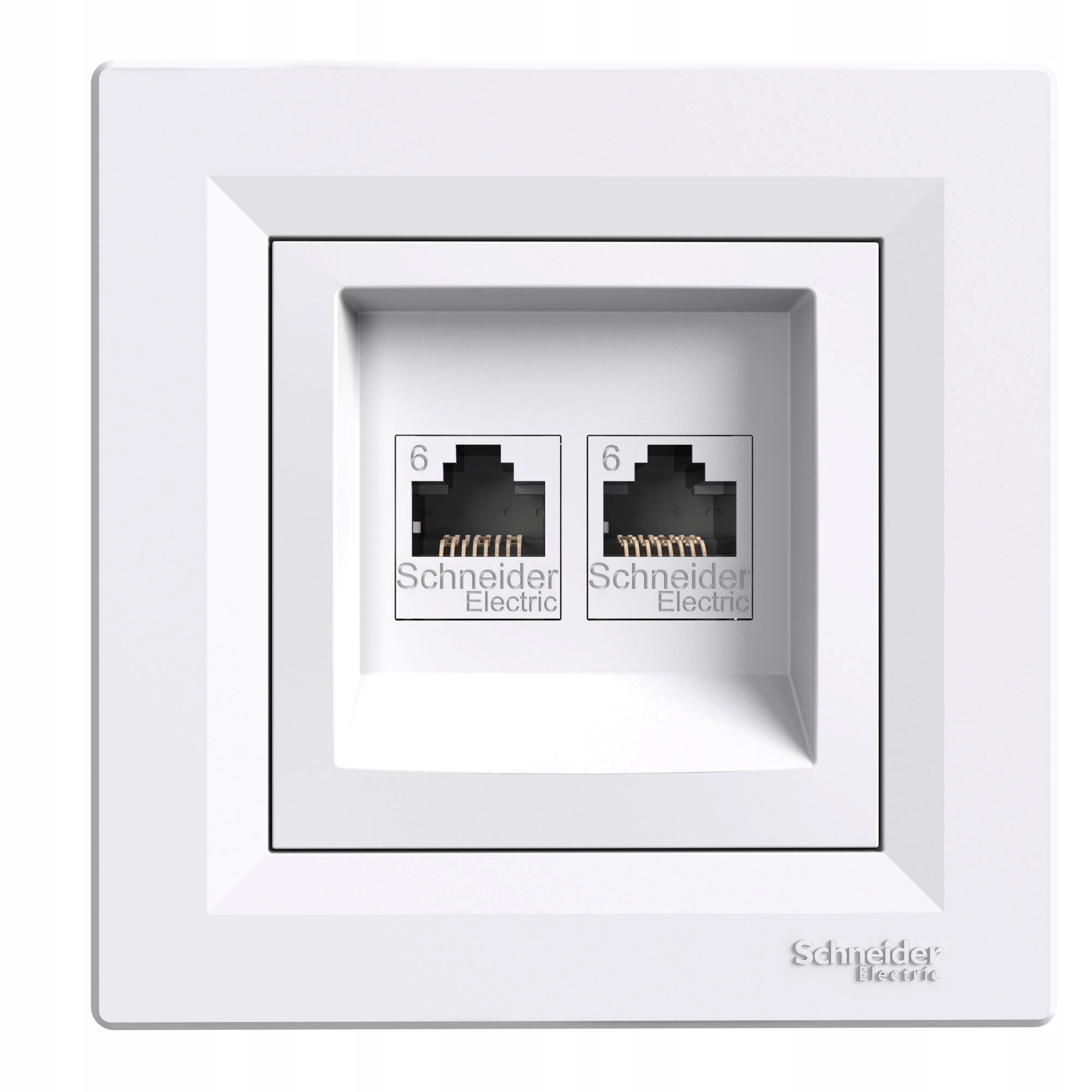 

Schneider Asfora Gniazdo 2x RJ45 kat.6, Utp Biały