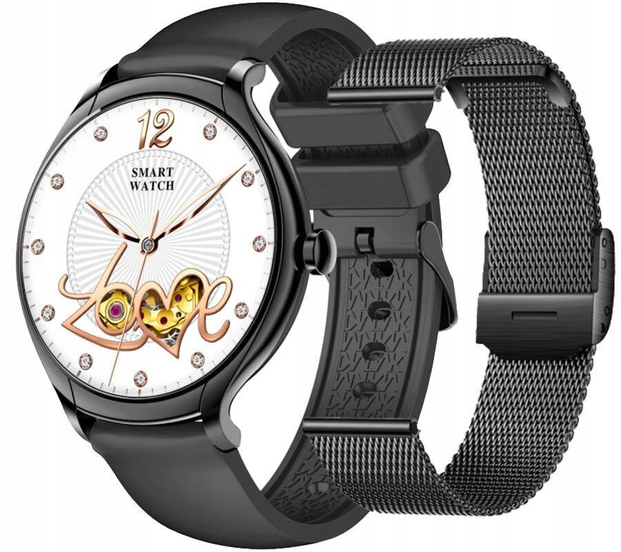 Chytré Hodinky Rubicon RNCF13 Černé Hovory Puls Tepová Frekvence Personalizace Hry