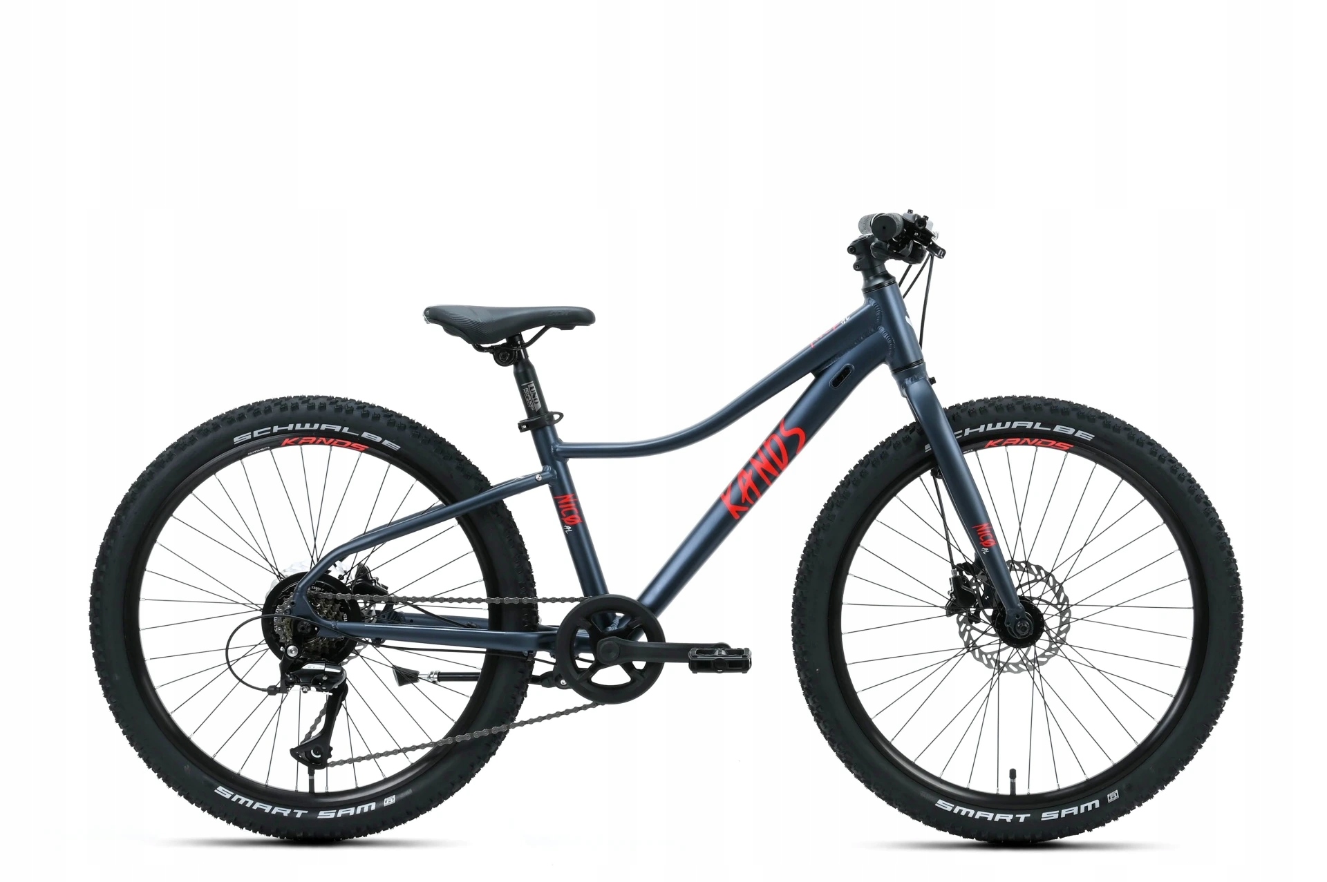 Lekki rower młodzieżowy Mtb 24 Kands Nico aluminiowy STczarno-czerwony 2026