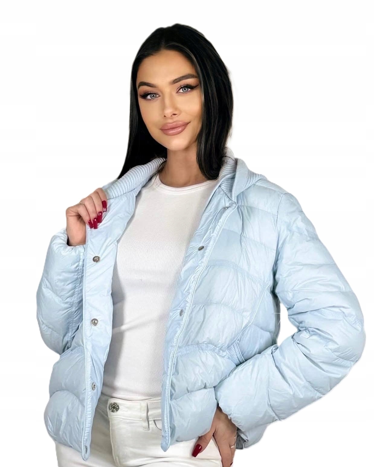 calabria kurtka puchowa dzianinowy kaptur S/m