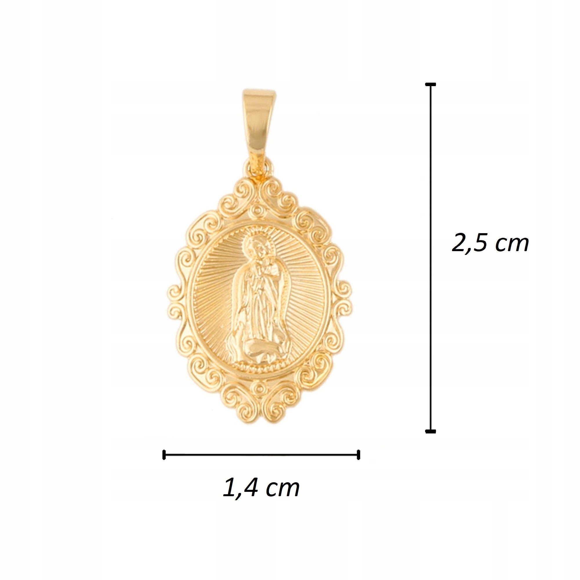ZŁOTA ZAWIESZKA MATKA BOSKA 18 KARATÓW GWARANCJA Rodzaj Klasyczne Wyrób jubilerski