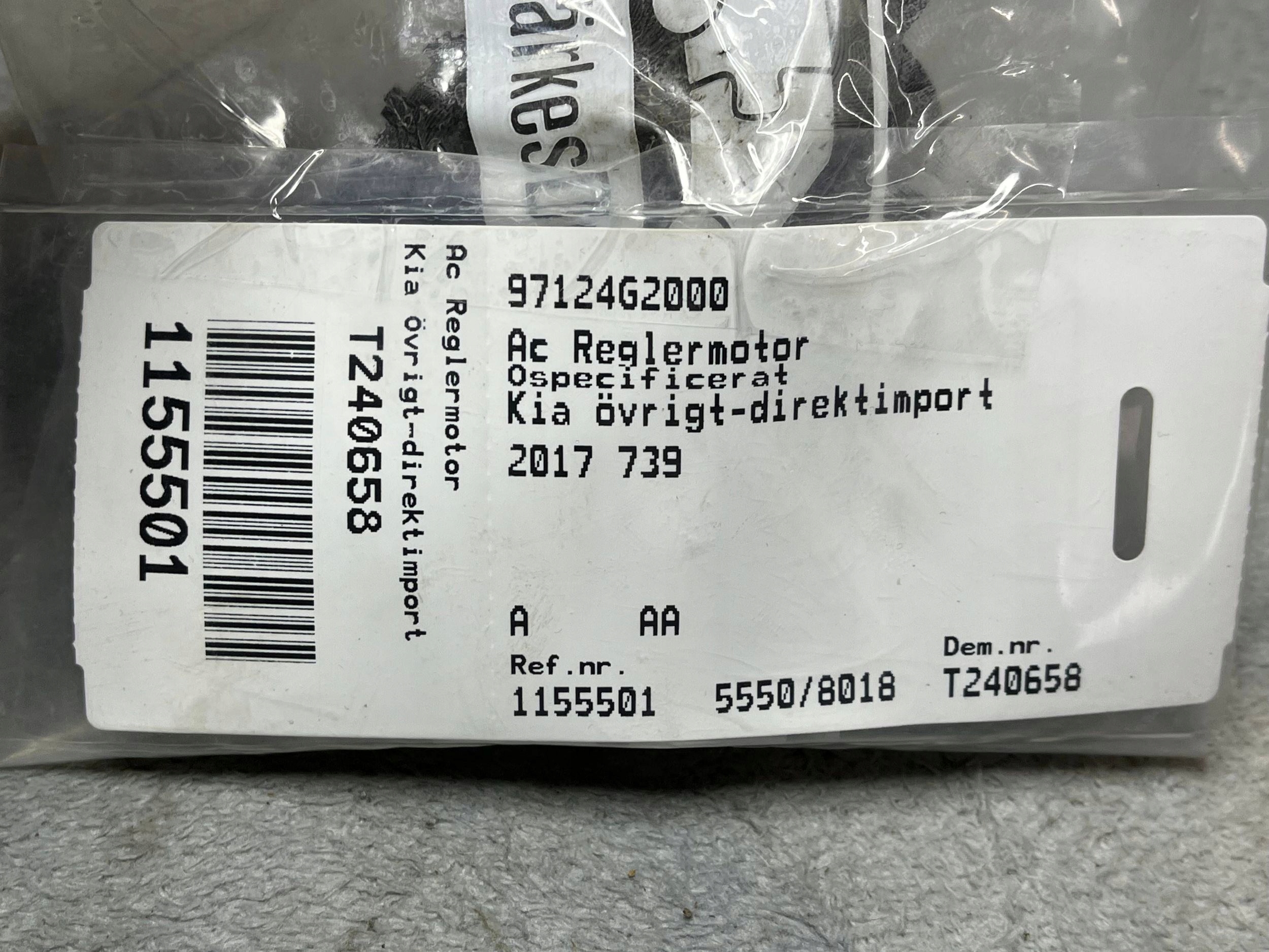Original ZESPOL SILOWNIKA KIA Niro 97124G2000