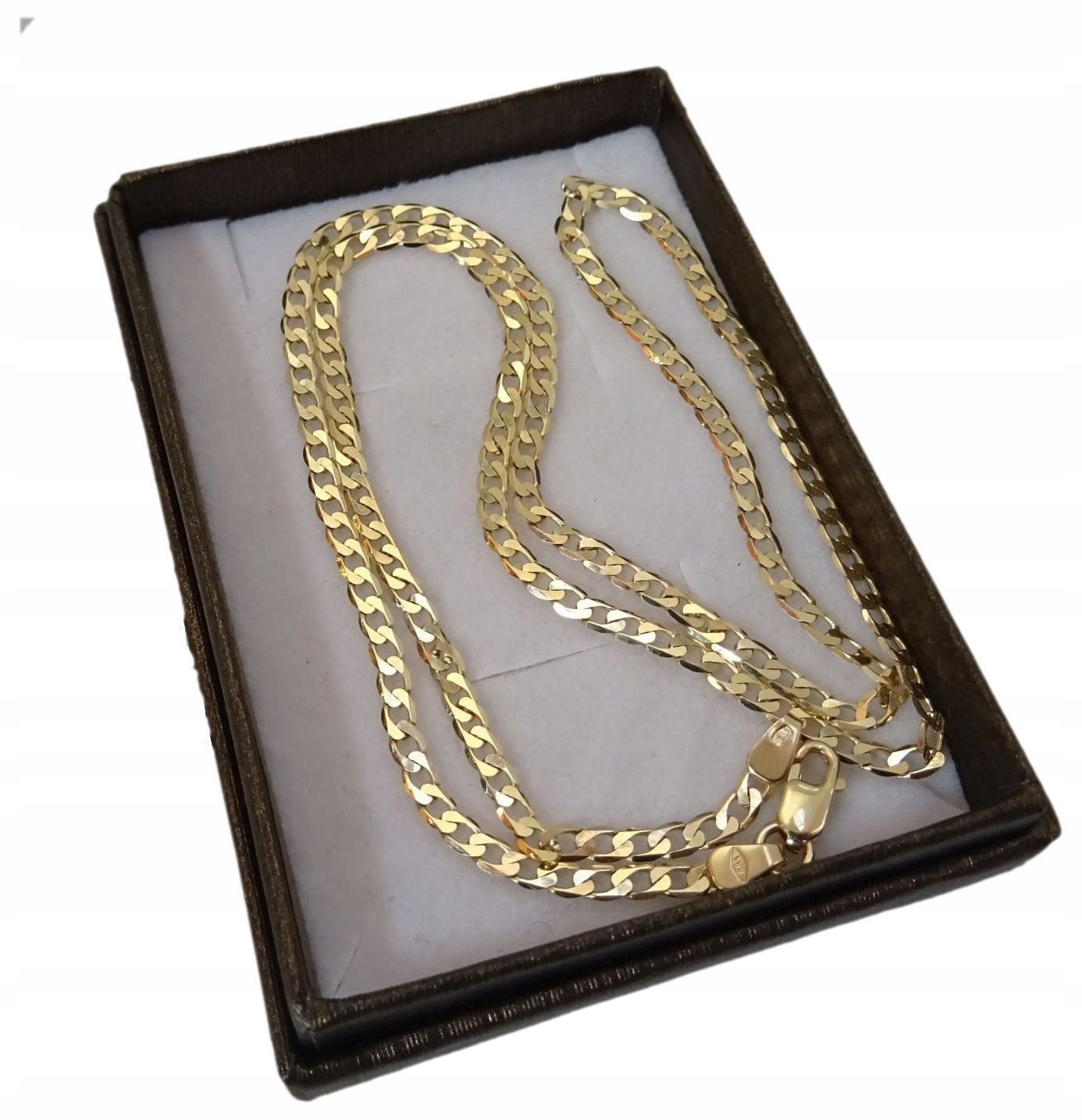 ŁAŃCUSZEK ZŁOTY PEŁNY 585/ 45 CM. KRZYŻYK GRAWER Marka Inna marka