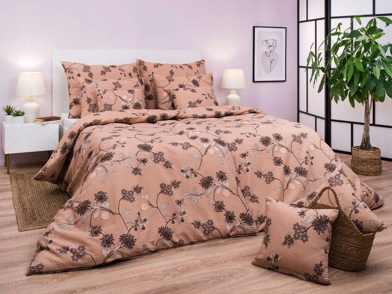 Povlečení krep Klaudie světle hnědá 140x200, 70x90 cm