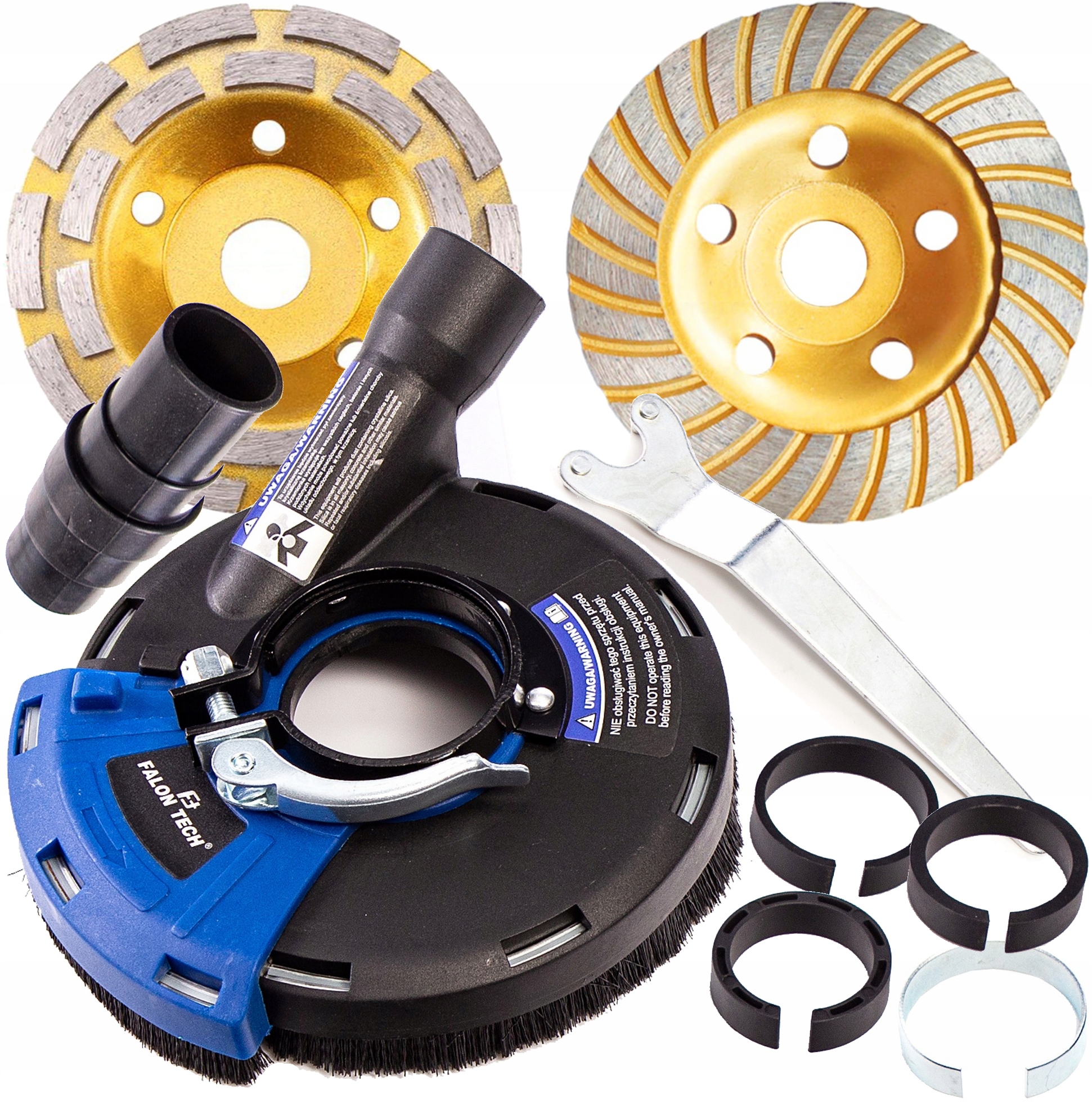 Osłona Do Szlifierki Przeciwpyłowa Odsysająca 115-125mm 2 Tarcze Zestaw