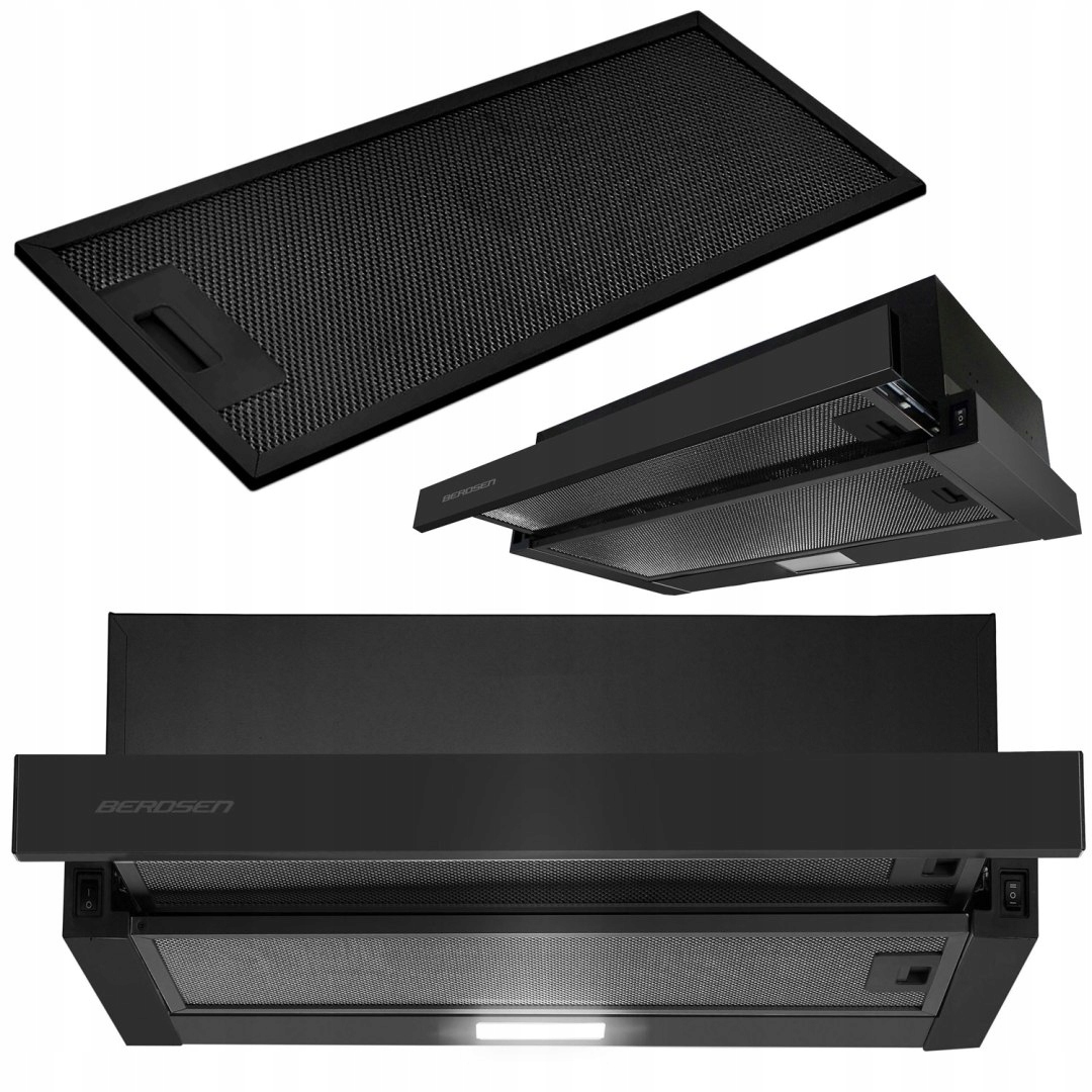 Teleskopický kuchynský digestor 50 cm čierny BT-238