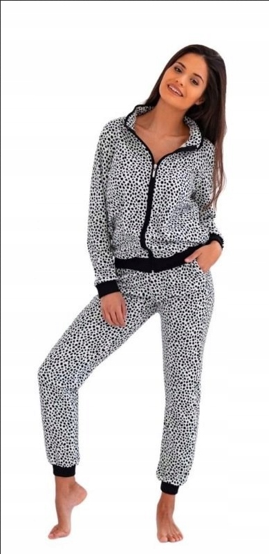 Sensis Teplákovka Rozepínací Velur Bavlna Cruella Černá Bílá L 40