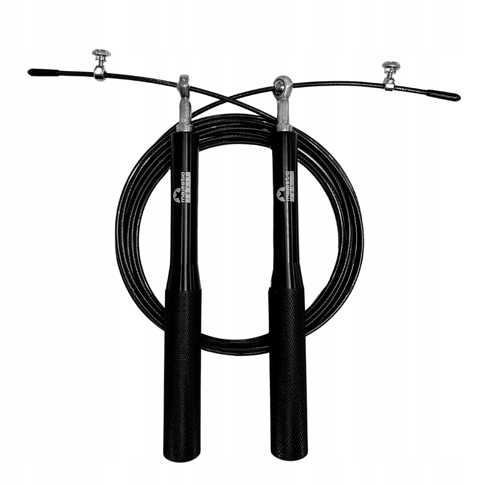 SKAKANKA STALOWA Z ŁOŻYSKAMI MAJESTIC SPORT Kolor dominujący czarny