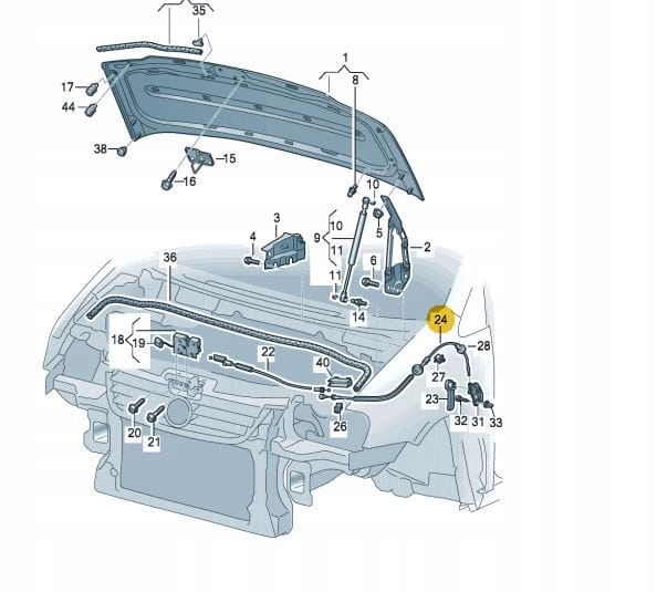 Капот кабель 1T0823535F VW Caddy Touran
