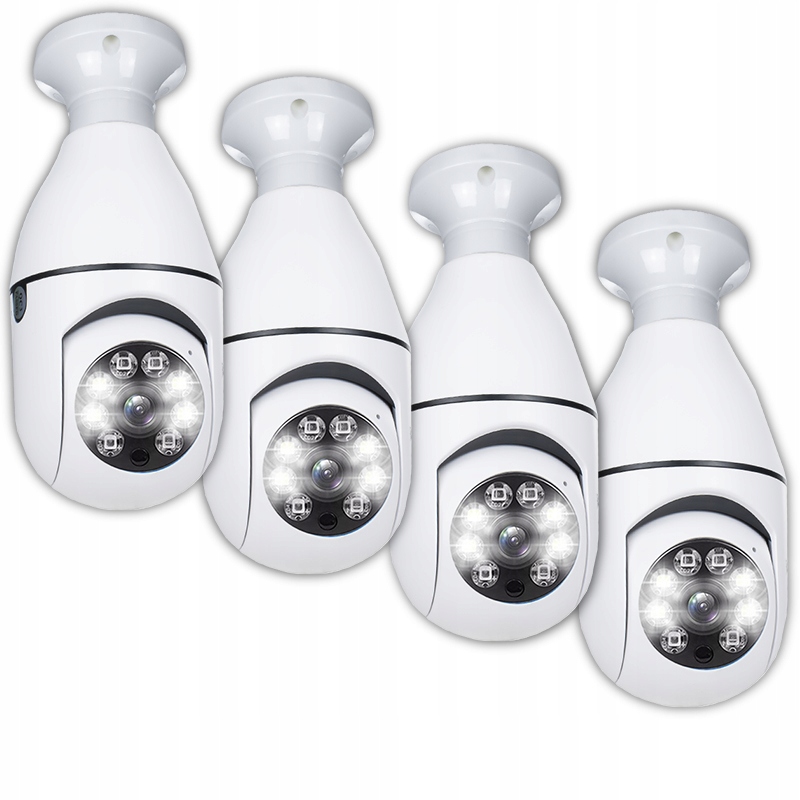 4X Otočná Kamera 360 Wifi Zoom E27 Led Noční Režim Sledovací Aplikace