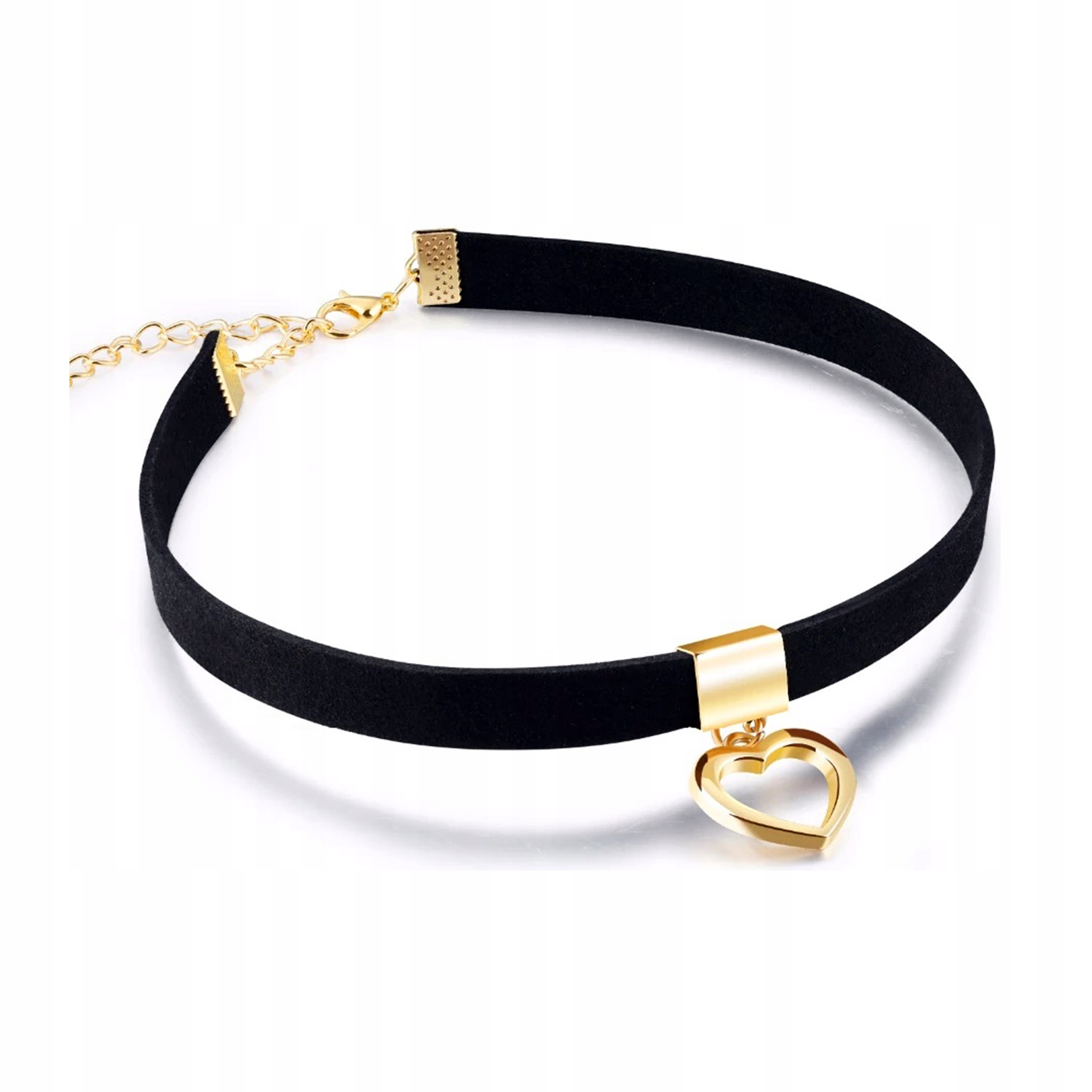 

Naszyjnik Choker Tasiemka Rzemyk Serce Delikatny