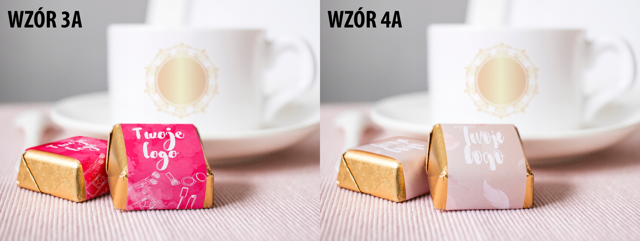 Czekoladki nadziewane PISTACJOWE z nadrukiem z logo 1000szt. Marka Goplana