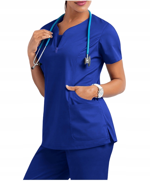 KOMPLET MEDYCZNY FARTUCH MUNDUREK BLUZA SPODNIE WYPOSAŻENIE MEDYCZNE Wzór dominujący bez wzoru