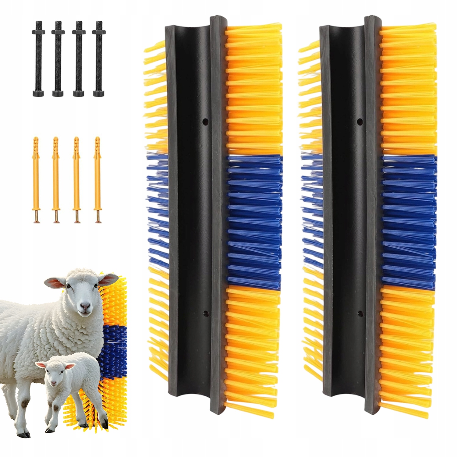 2X Protisvědivý Kartáč Na Dobytek A Koně Pro Masáž Hustými Štětinami