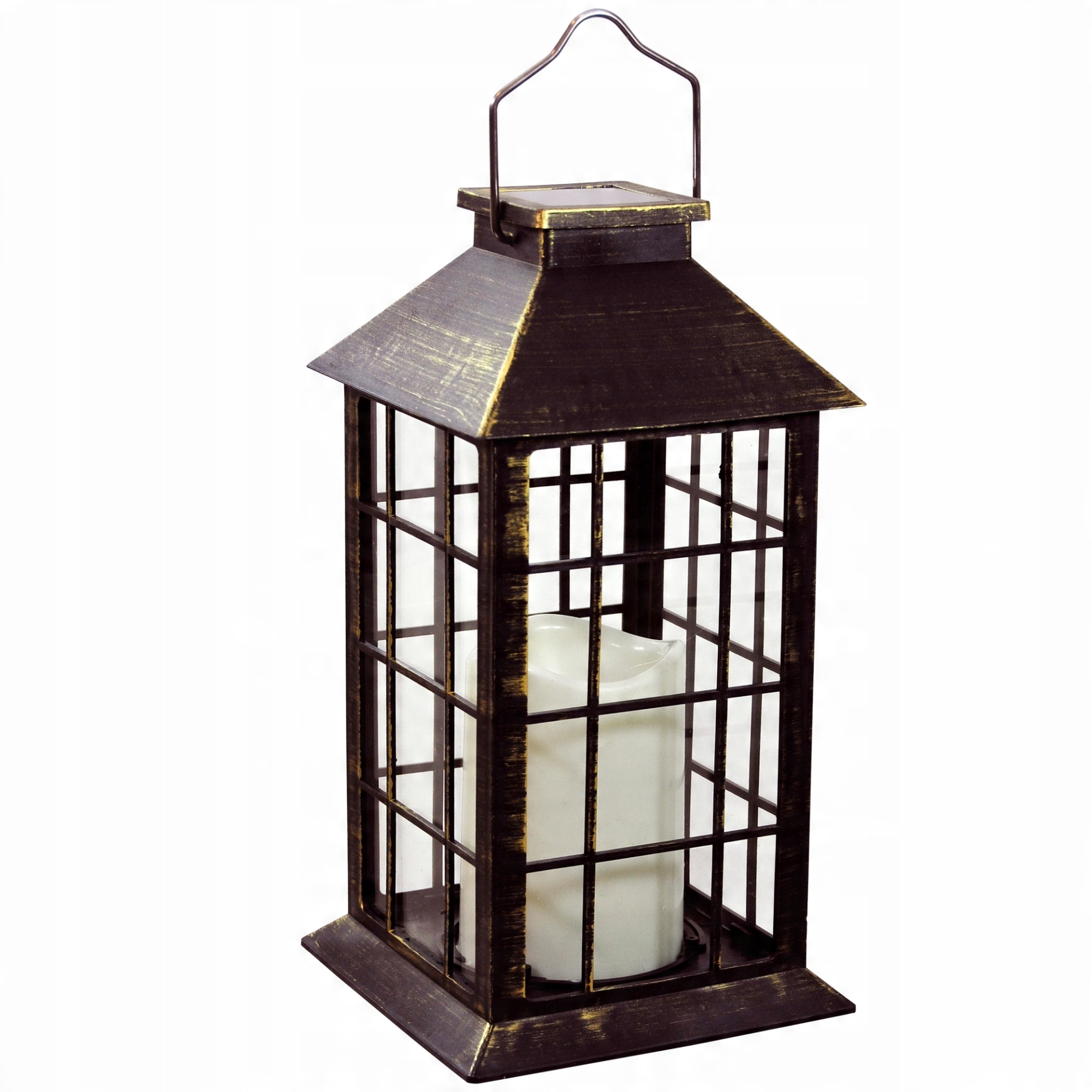 

Lampion Solarny Latarnia Patyna Led Efekt Świeczki