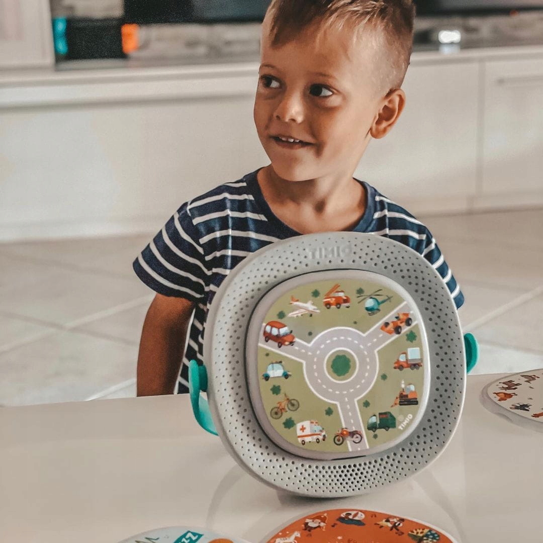 INTERAKTYWNA ZABAWKA EDUKACYJNA NAUKA JĘZYKÓW 5 DYSKÓW TIMIO Wysokość produktu 24.5 cm