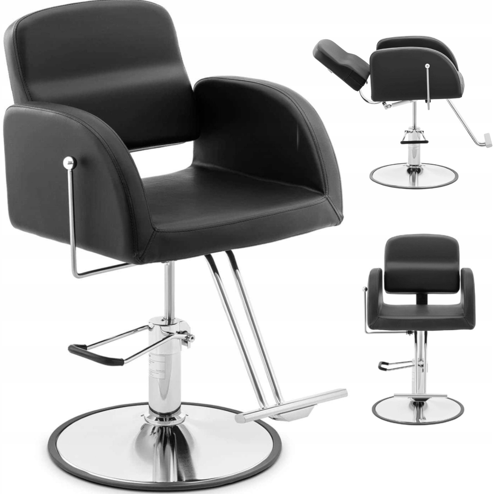 Barberské kosmetické kadeřnické křeslo s podnožkou Physa Yoxall černá