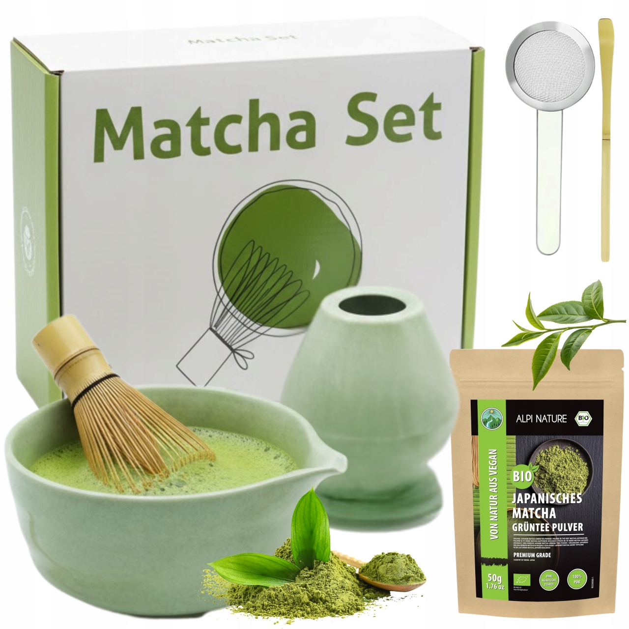 Zestaw do Robienia Matchy+ Matcha 100g na Dzień Kobiet dla Niej 6w1