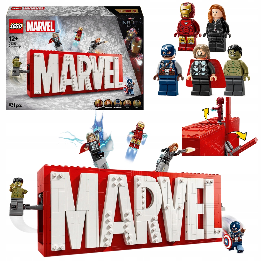 Lego 76313 Marvel Heroes Logo Marvel s minifigurkami Novinka