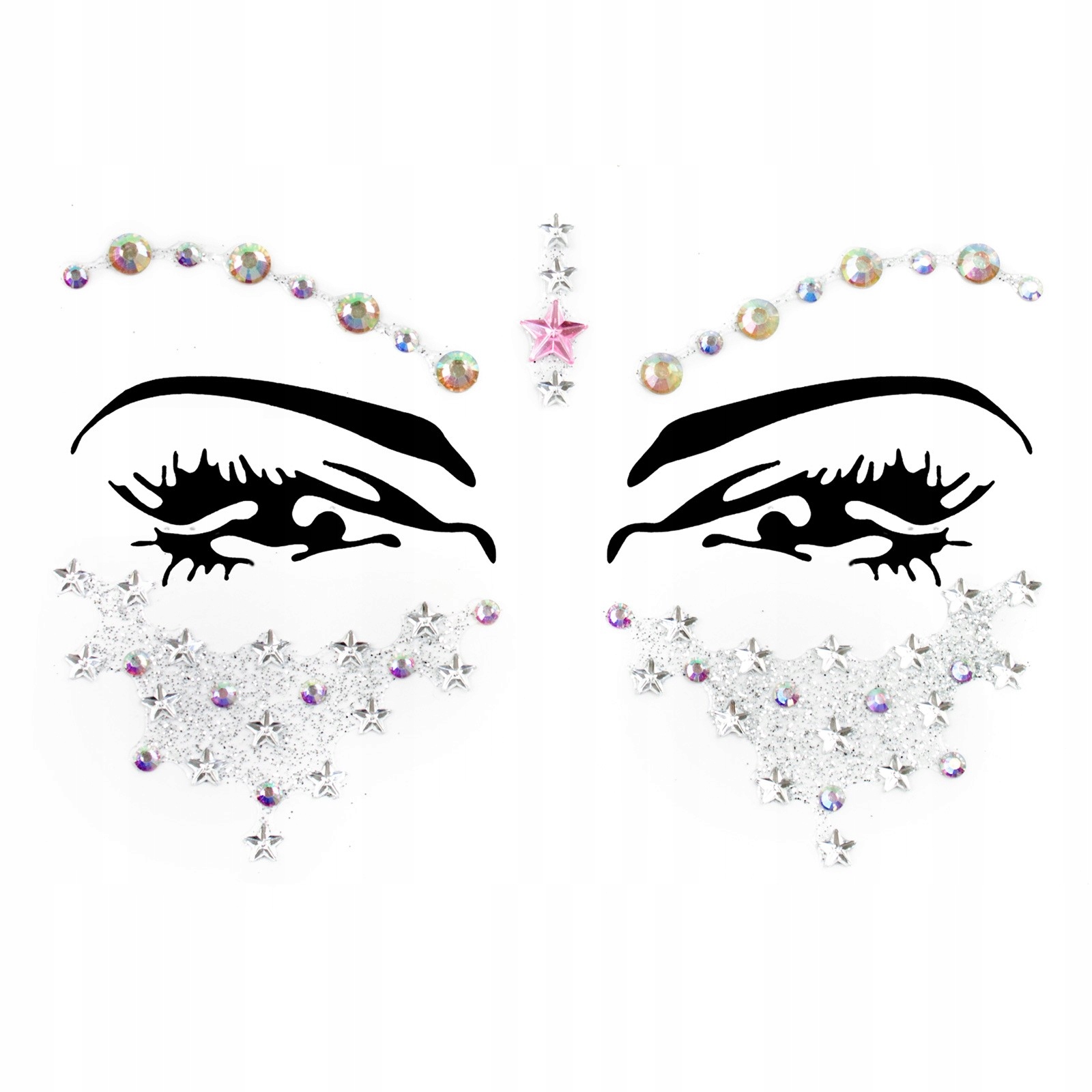 

Kryształki Naklejki Twarz Cyrkonie Diamenciki Holo