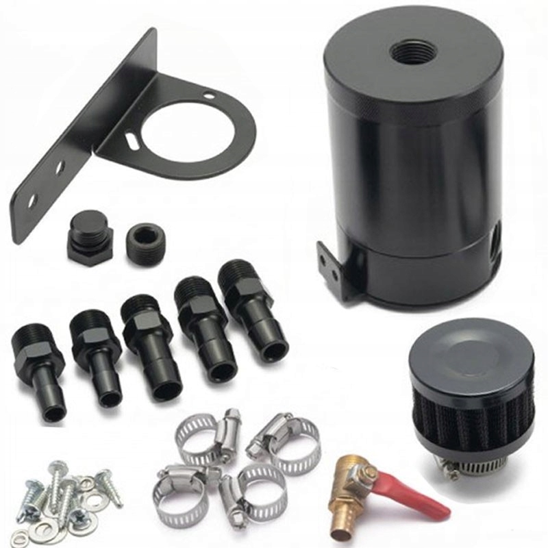 OIL CATCH TANK SEPARATOR OLEJU Z FILTREM I ZAWOREM ZBIORNIK ODMY OLEJU