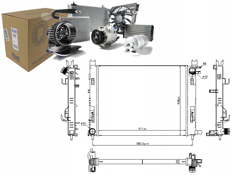 CHŁODNICA WODY DACIA DOKKER 1.5 dCi
