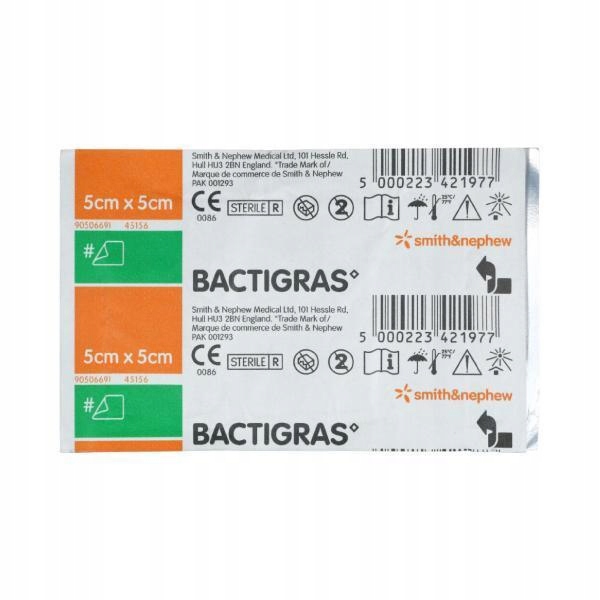 

Opatrunek z chlorheksydyną Bactigras 5cm x5cm 1szt