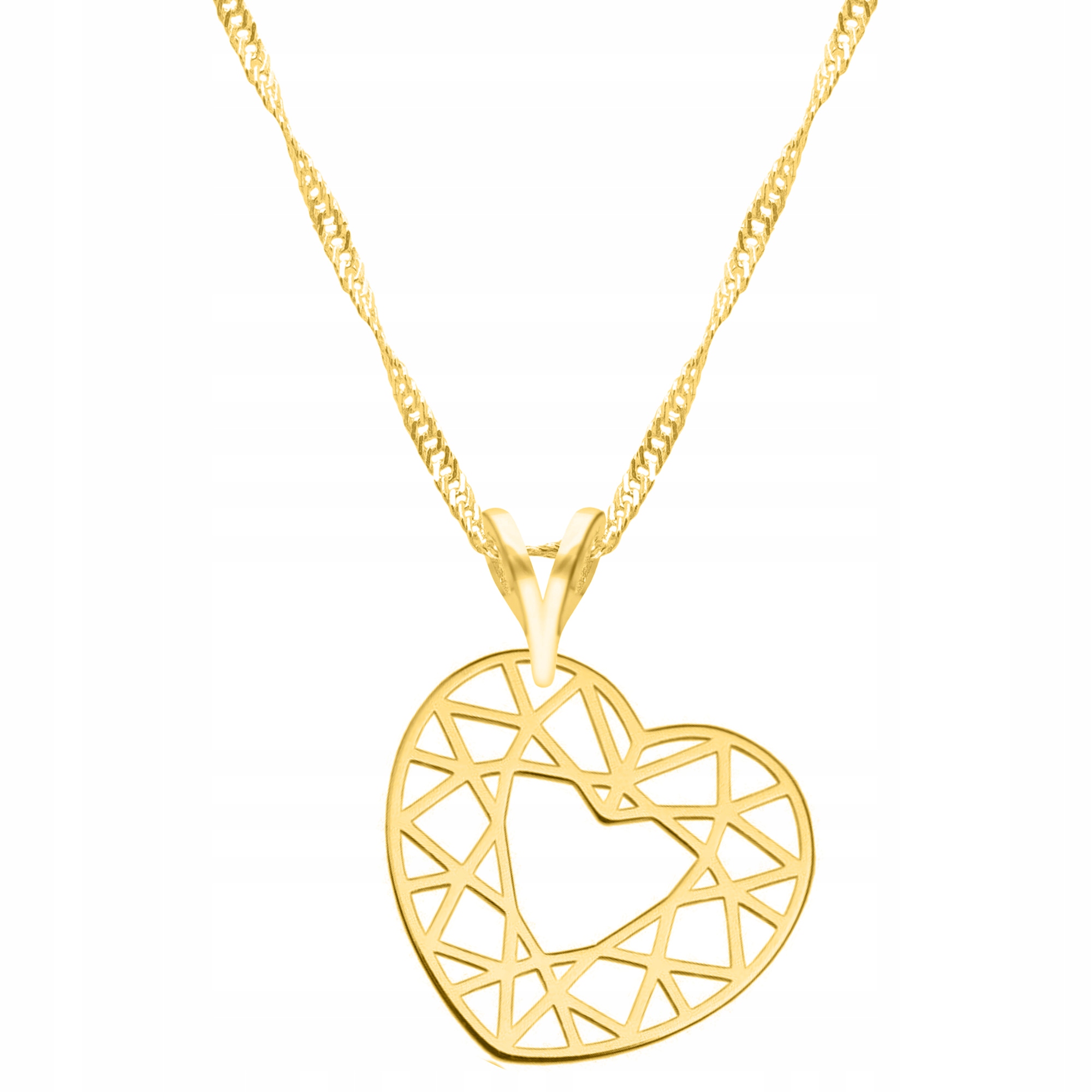 Řetízek zlatý náhrdelník 925 Srdce Srdíčko