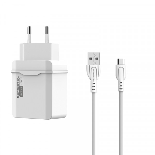 

Ładowarka Sieciowa 2xUSB + Kabel Usb Typ C 2.4A