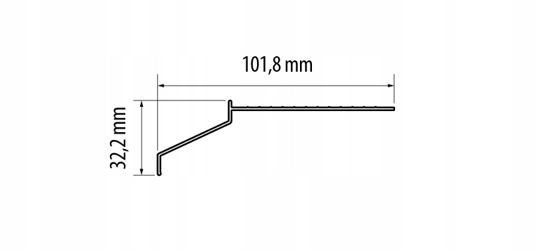 Balkonowy profil okapowy OKAP 100 aluminium CEZAR Jednostka sprzedaży sztuka
