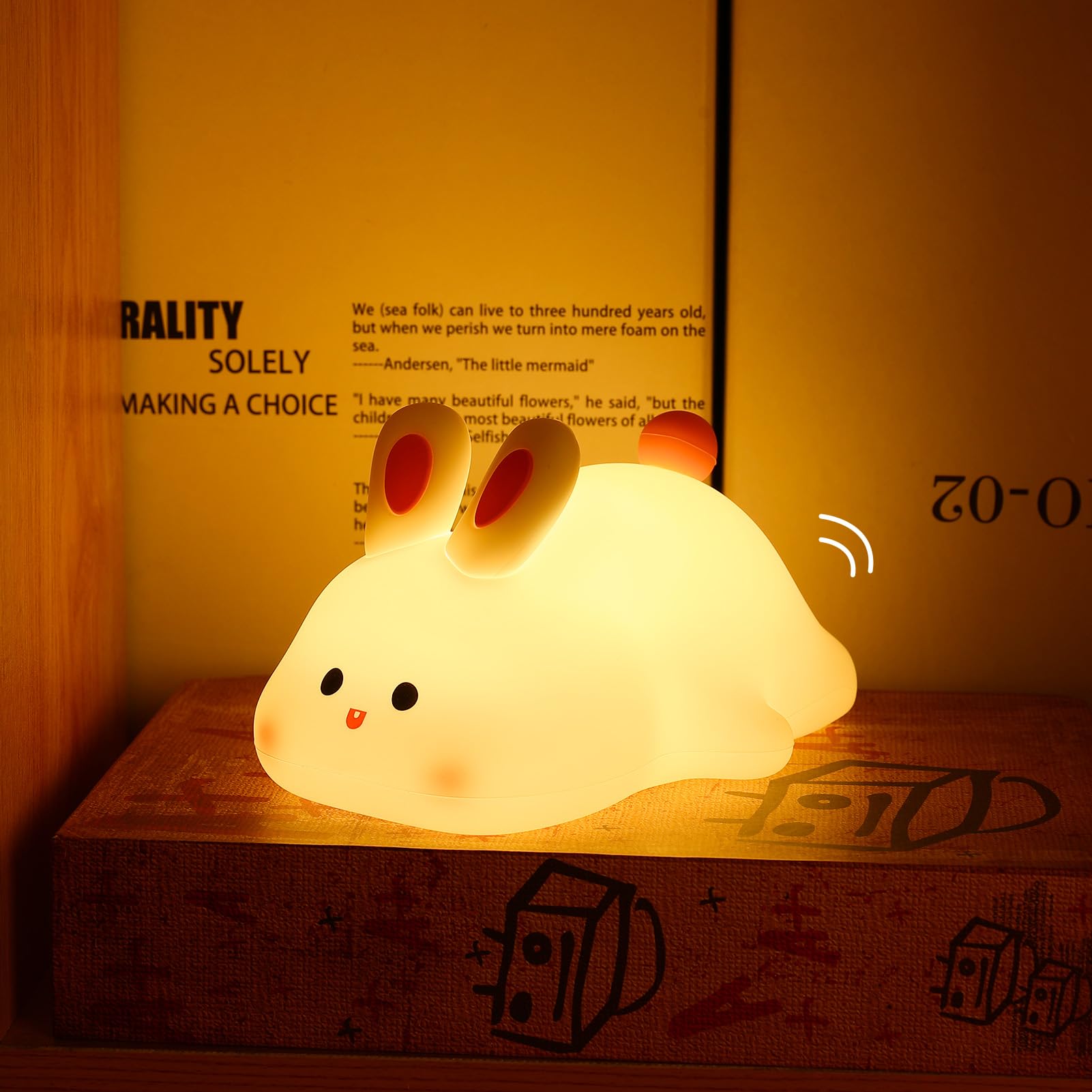 LOVERUIS Lampka Nocna Dla Dzieci Królik Lampka LED Do Pokoju Dziecięcego