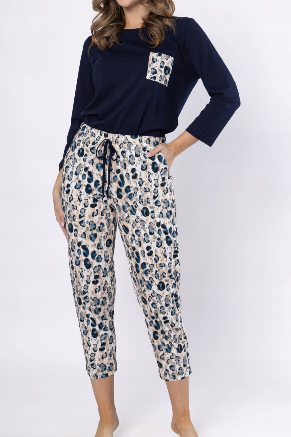 Dámské pyžamo Leveza s 7/8 rukávem Victoria 1664 [Velikost XL]