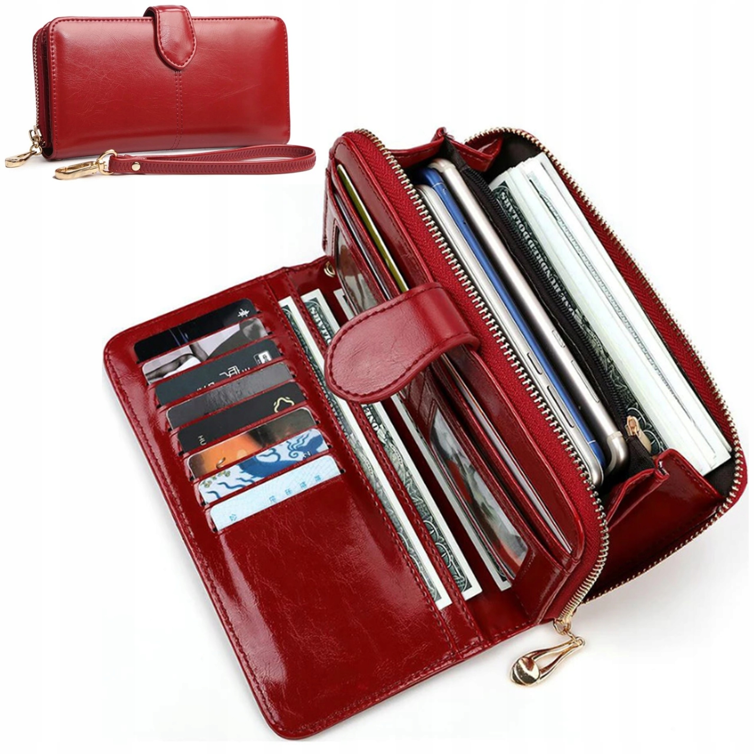 

Portfel Damski Skórzany Lakierowany Pojemny