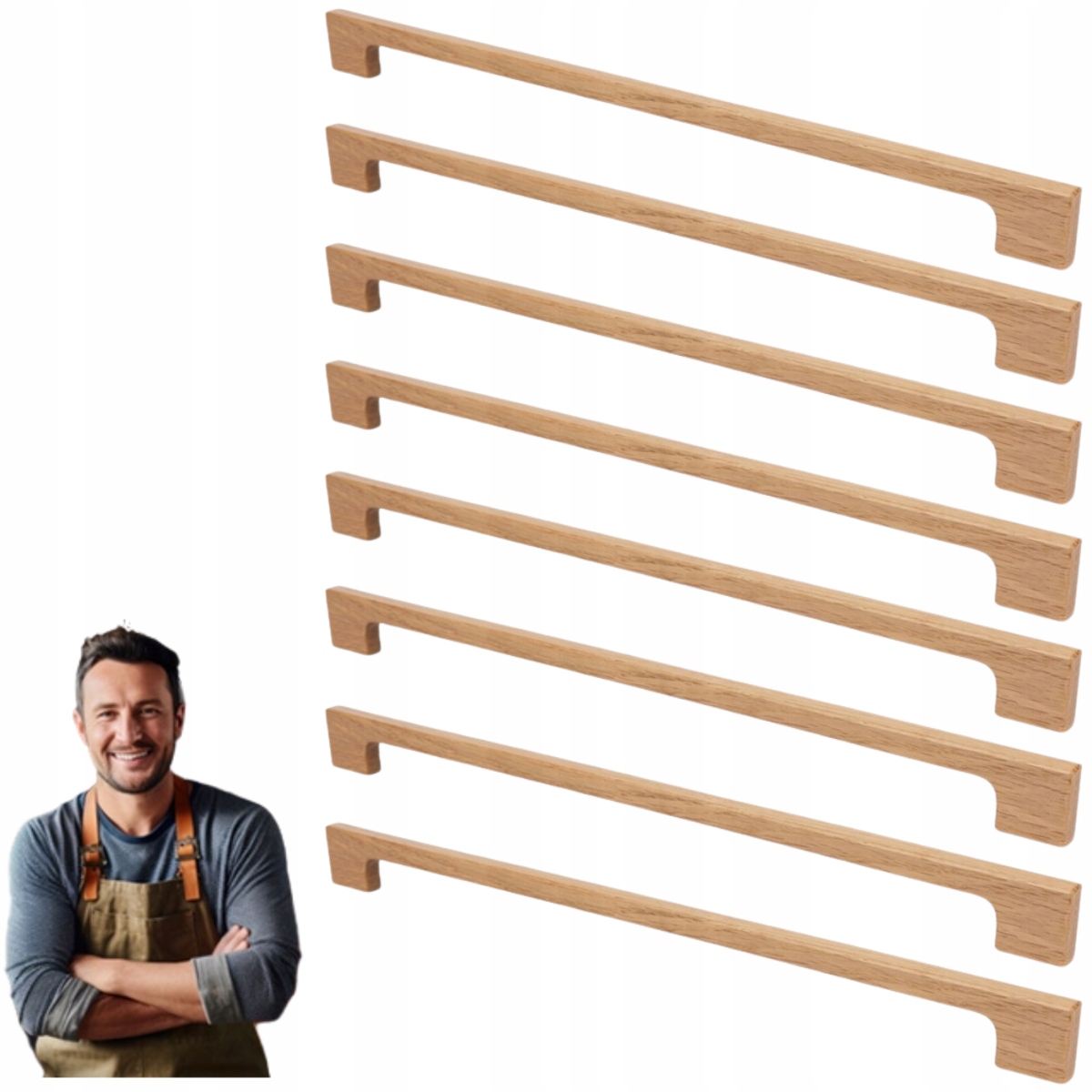 Drevený nábytkový držiak do skrinky Melvin 224 mm Dubový 8ks