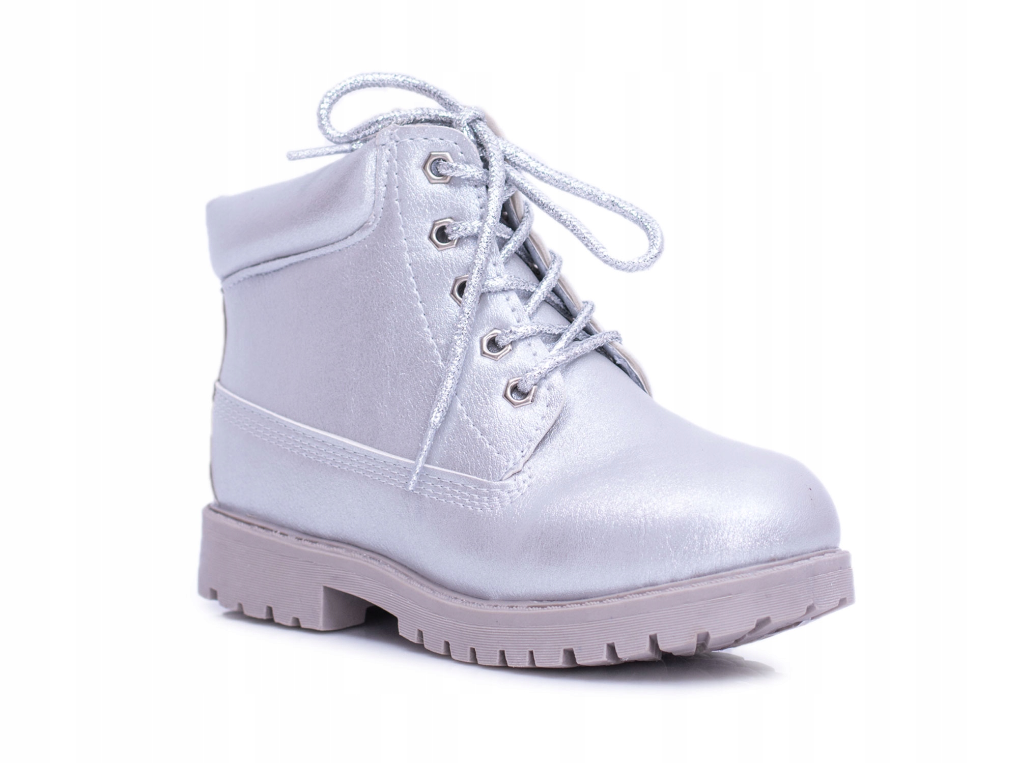 CIEPŁE DZIECIĘCE TRAPERY TIMBERY BOTKI SREBRNE 25