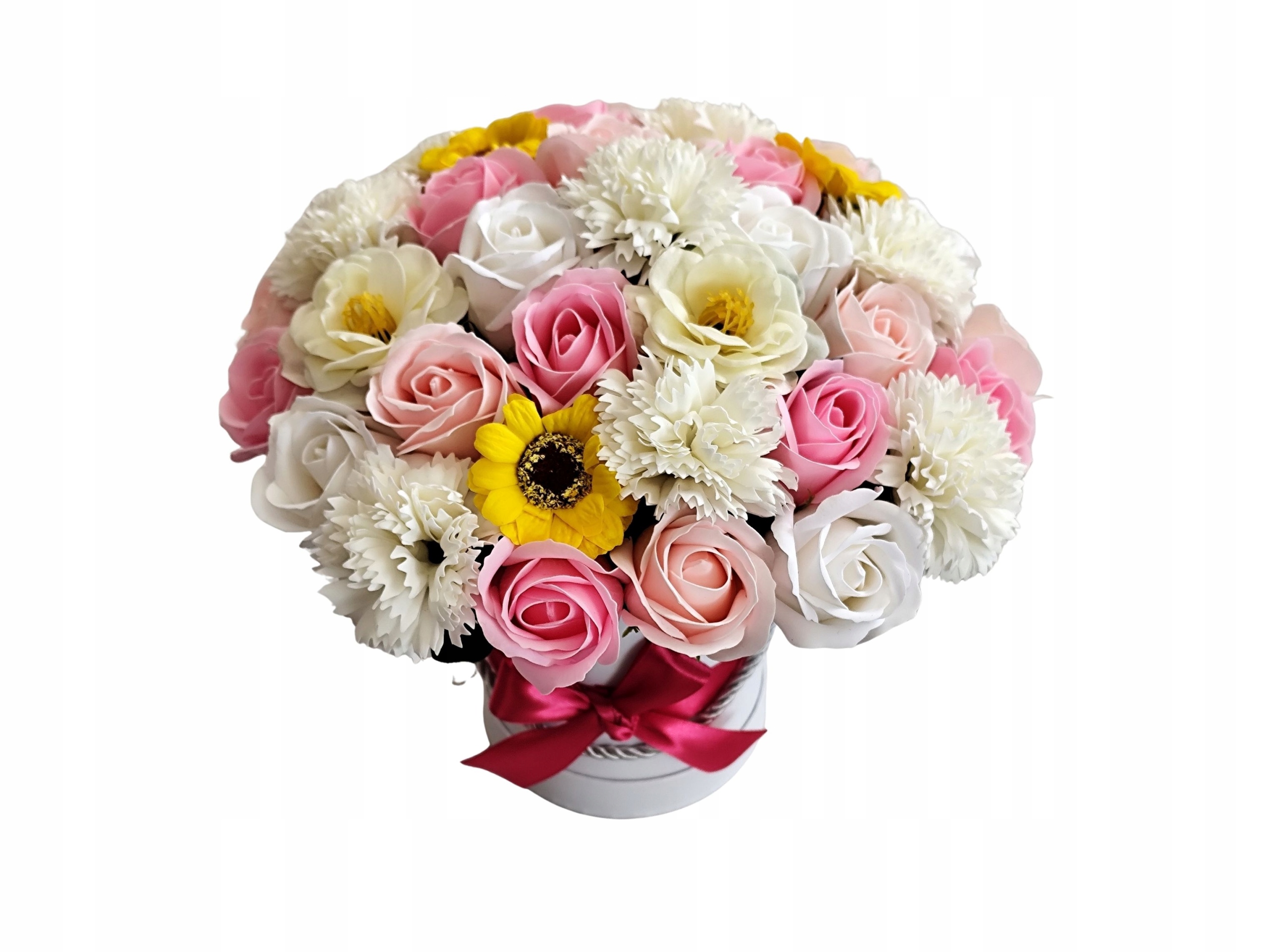 Flowerbox mýdlové květiny dárek k narozeninám, jmeninám Valentýna, mýdlové růže