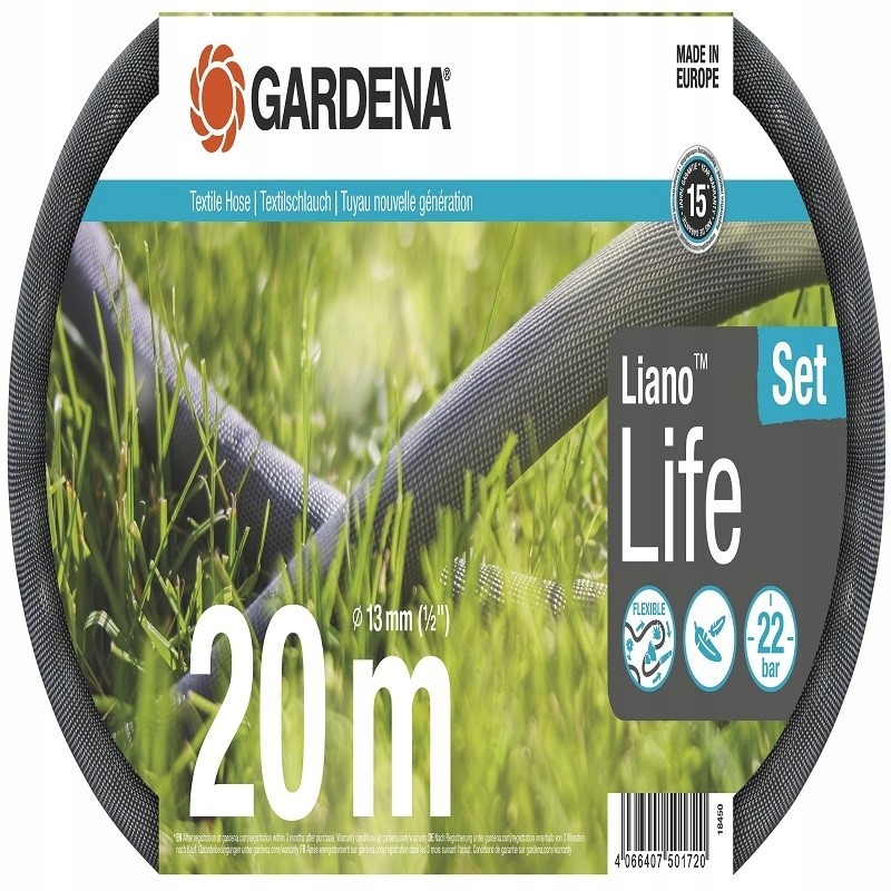 Gardena 18450-20 Textilná hadica Liano Life 20 m sada
