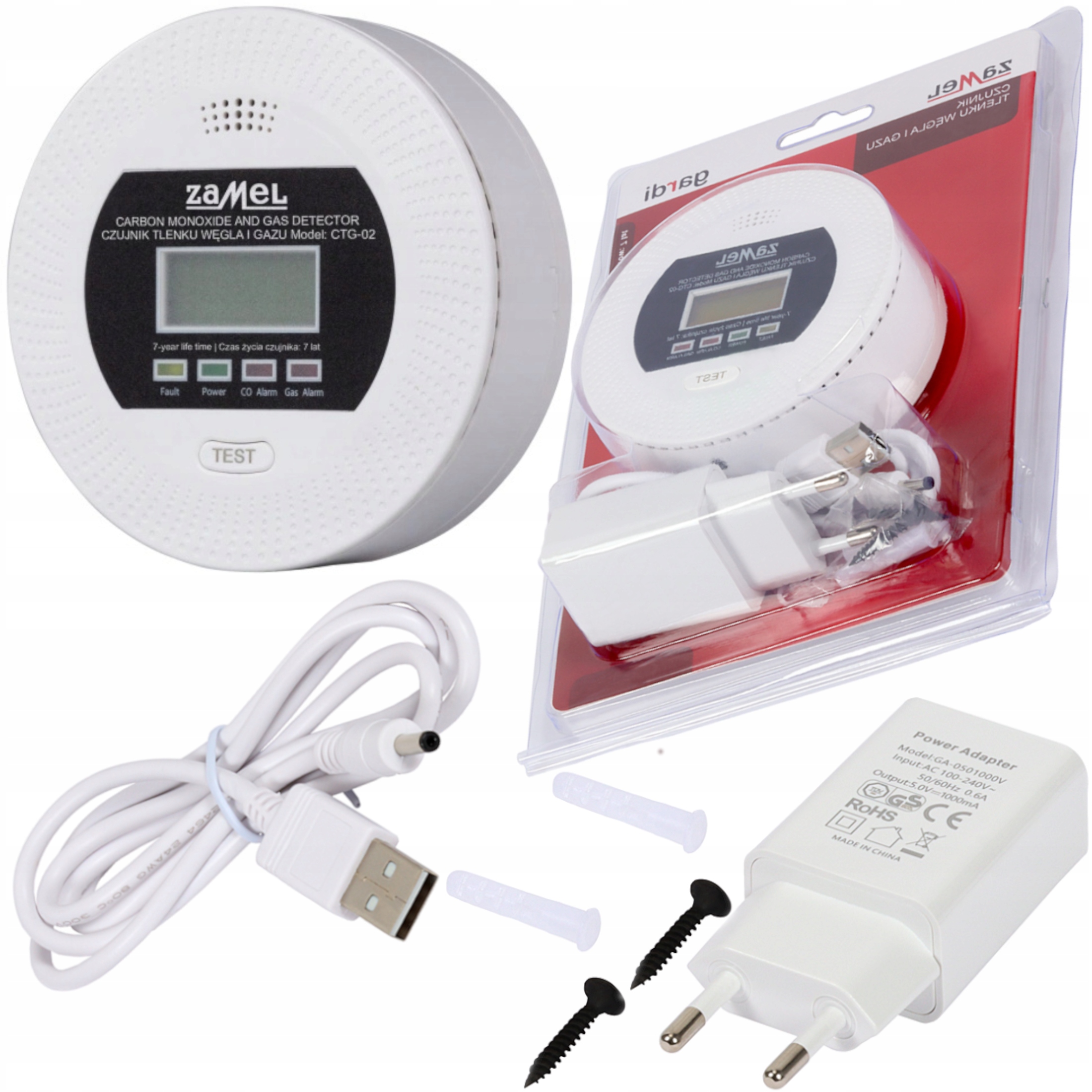 Detektor Oxidu Uhoľnatého A Plynu S Nabíjačkou, Obrazovkou LCD, Hlasné Jednoduché Správy