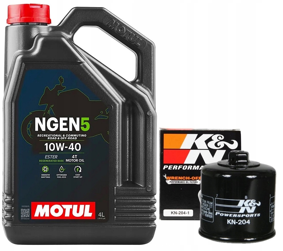 Olej Motul NGEN5 10W40 4L Filtr KN-204-1, Yamaha Tracer 9, 21-22r.