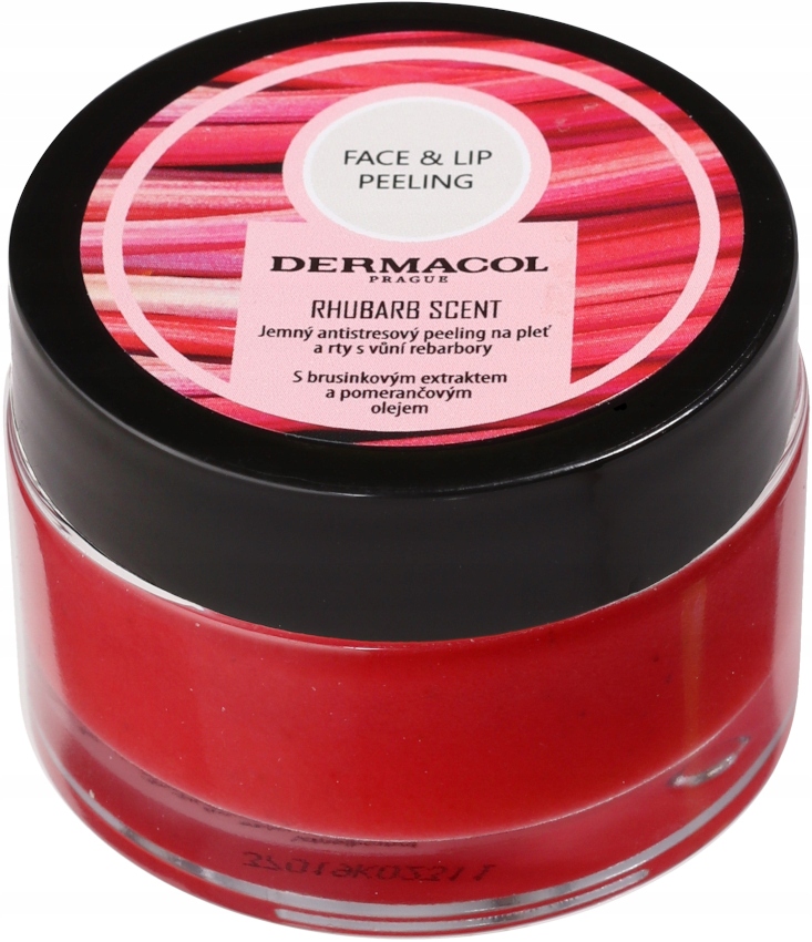 Dermacol Cukrový peeling na obličej a rty – Rebarbora