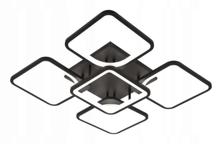 5 černých Led čtverců, výkonné osvětlení velkých ploch